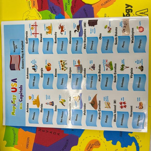 Imagimake Mapology World & USA Puzzle Set Flags Capitals Foam Frames Educational - Picture 11 of 13
